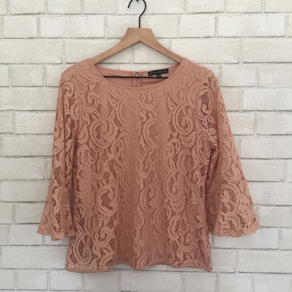 Lace Top With Bell Sleeves